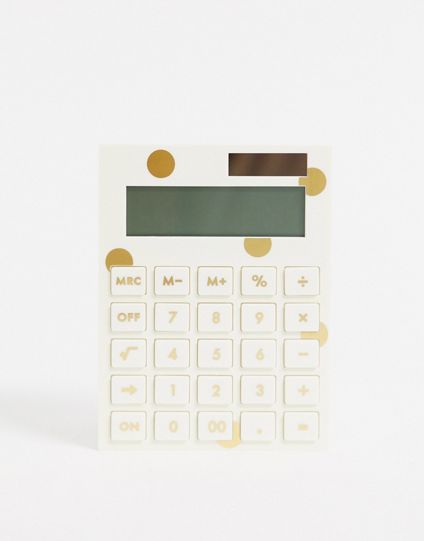 Kate Spade calculator in gold dot-Cream