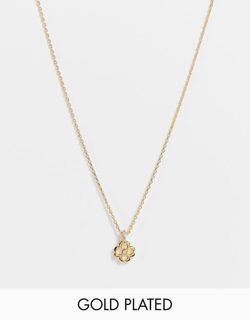 Kate Spade - Collier à mini pendentif fleur plaqué or