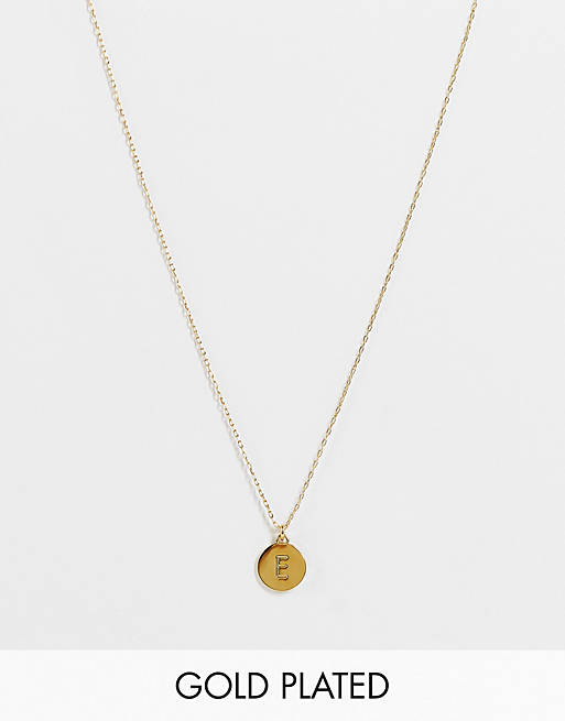Kate Spade E initial mini pendant in gold