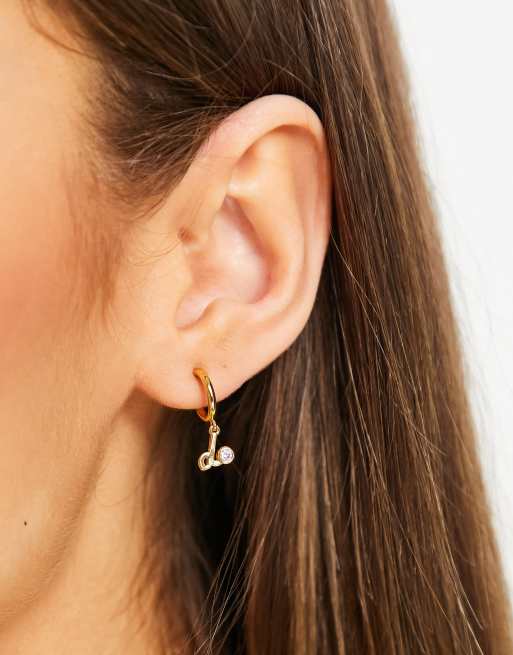 Kate Spade I Do bridal huggy hoop earrings in gold plate, 2 of 4