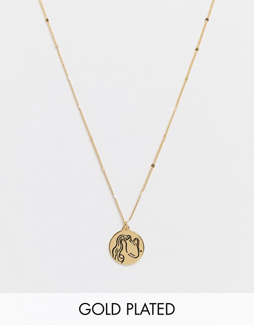 Kate Spade in the stars aquarius pendant necklace with birthstone in gold plate