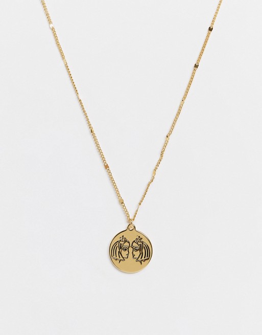Kate Spade in the stars gemini pendant necklace with birthstone in gold