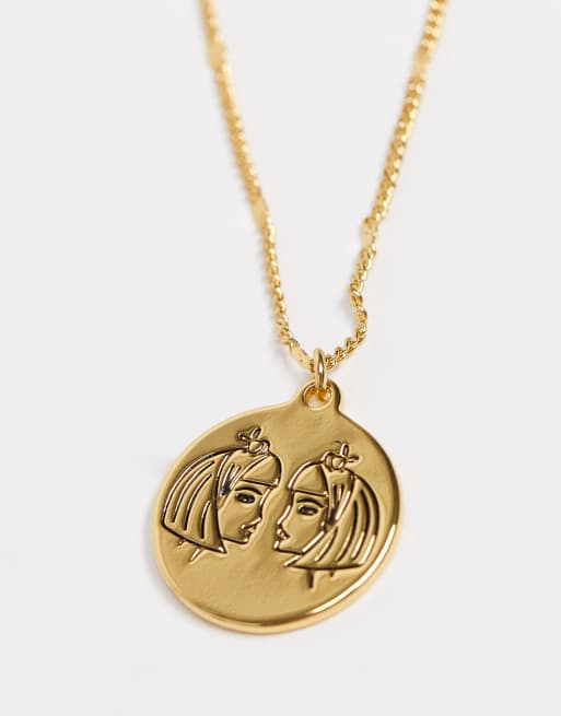 Kate Spade in the stars gemini pendant necklace with birthstone in gold |  ASOS