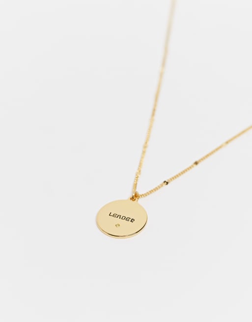 Kate Spade in the stars leo pendant necklace with birthstone in gold plate  | ASOS