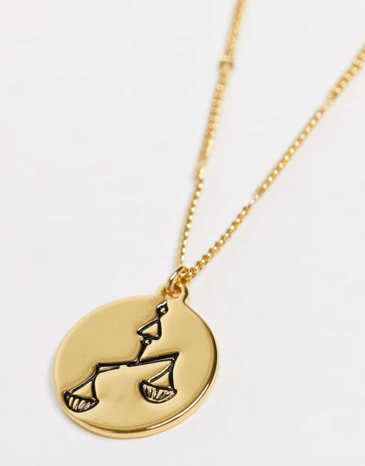 Kate Spade in the stars libra pendant necklace with birthstone in gold |  ASOS