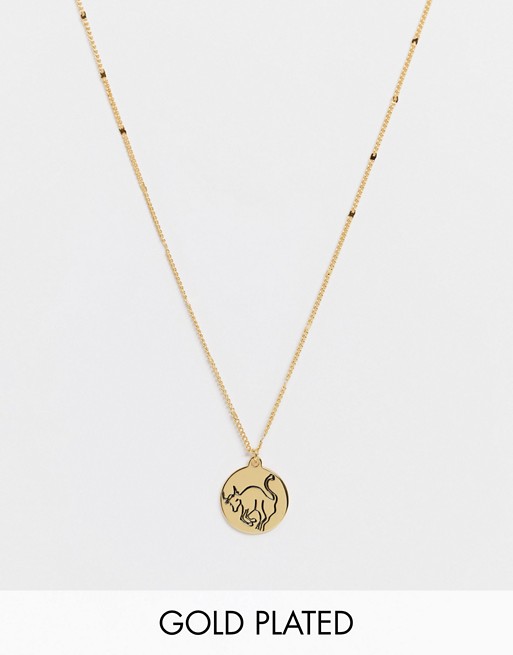 Kate Spade in the stars taurus pendant necklace with birthstone in gold