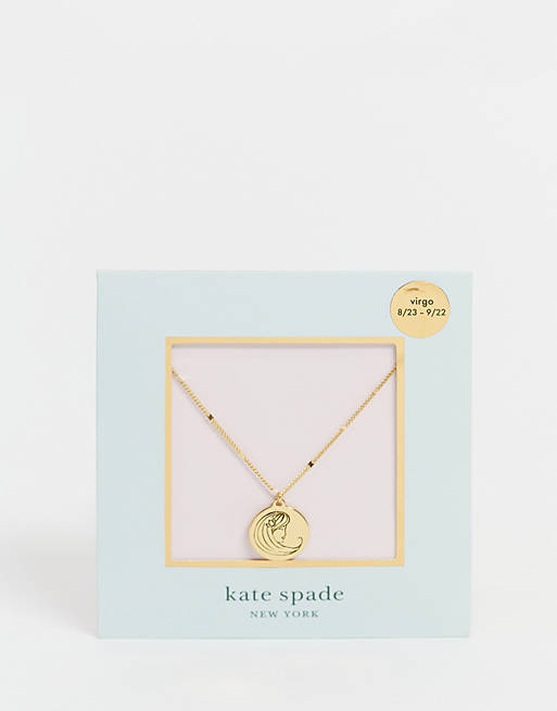 Kate Spade in the stars virgo pendant necklace with birthstone in gold |  ASOS