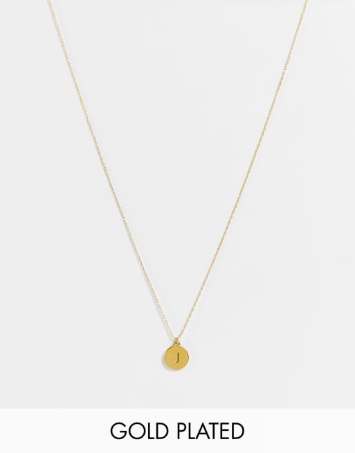 Kate Spade J initial mini pendant in gold plate | ASOS