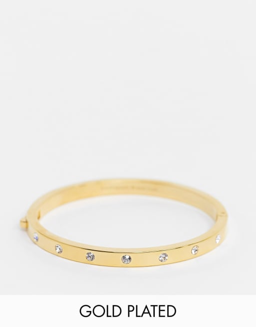 Kate Spade - Jonc à charnière orné de pierres en plaqué or