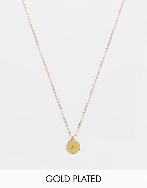 Kate Spade Kette in Gold mit kleinem A Initialenanhanger ASOS