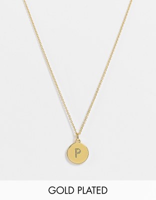 Kate Spade – Kette in Gold mit kleinem „P“-Initialenanhänger