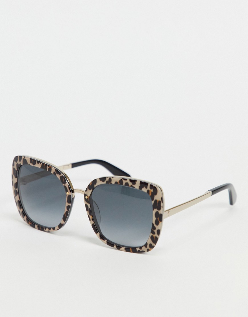 Kate Spade kimora animal print sunglasses-Gold