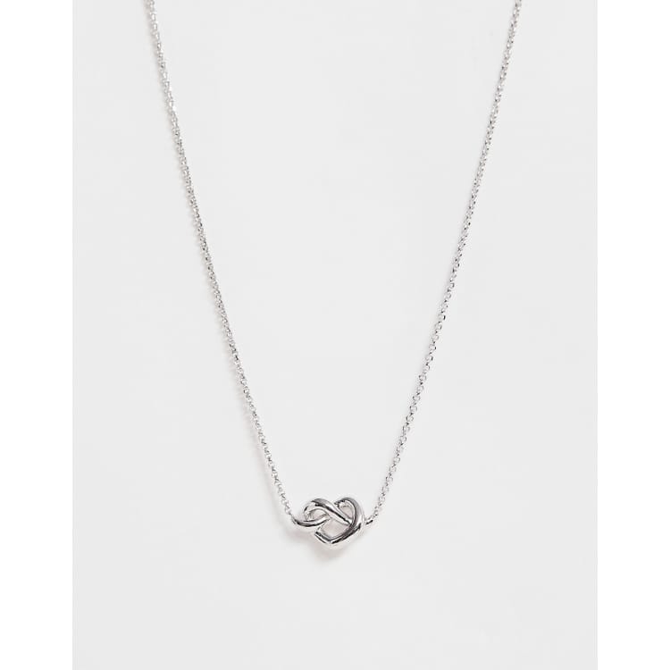 Kate Spade loves me knot pendant necklace in silver | ASOS