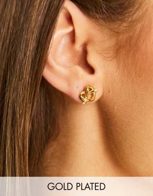 Kate Spade Loves Me Knot stud earrings in gold plate