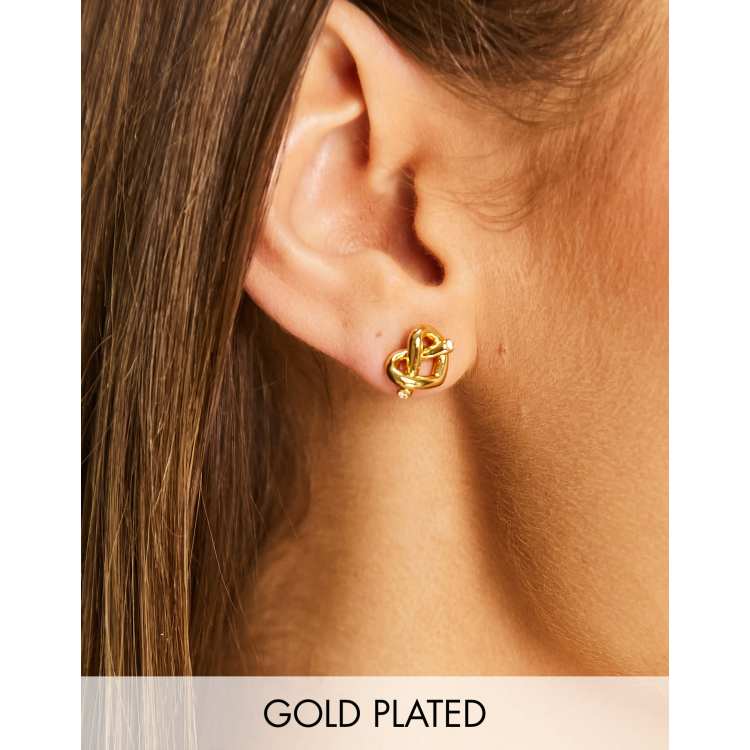 Kate Spade Loves Me Knot stud earrings in gold plate | ASOS