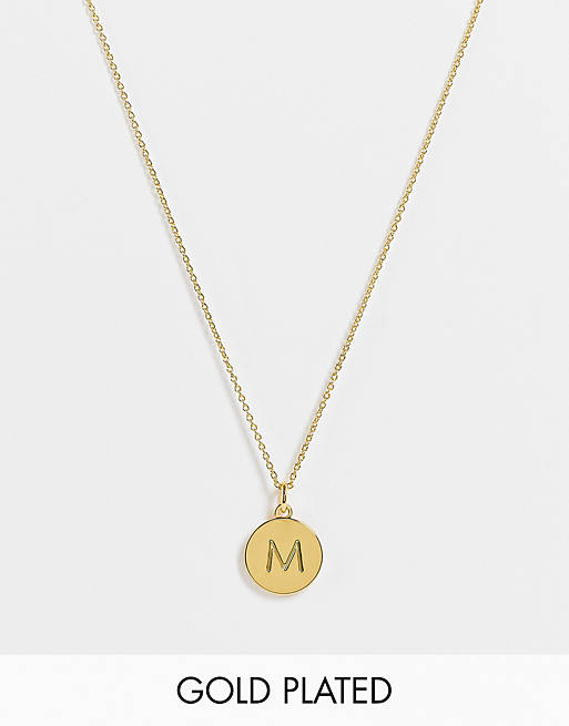 Kate Spade M initial mini pendant in gold