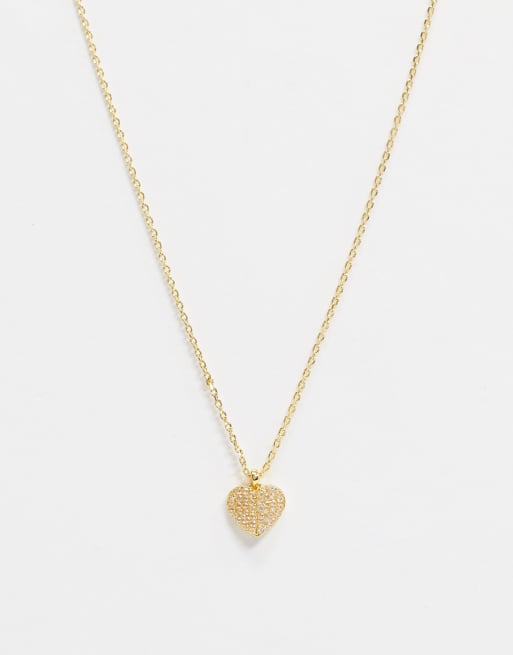Kate Spade metal heart pave pendant necklace ASOS