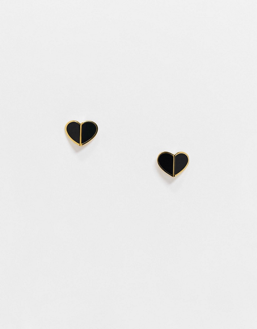 Kate Spade - Oorknopjes met klein hart in zwart