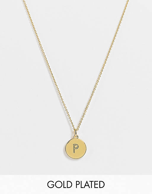 Kate Spade P initial mini pendant in gold