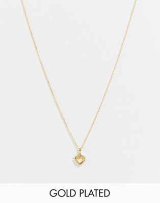 Kate Spade pearl heart pendant necklace in gold plate