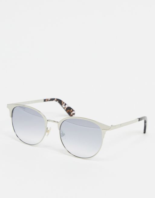 Kate Spade round lens sunglasses in silver ASOS