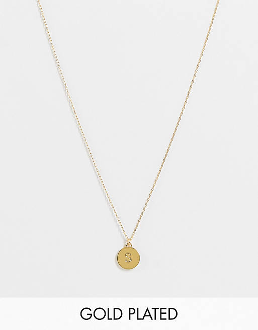 Kate Spade S initial mini pendant in gold