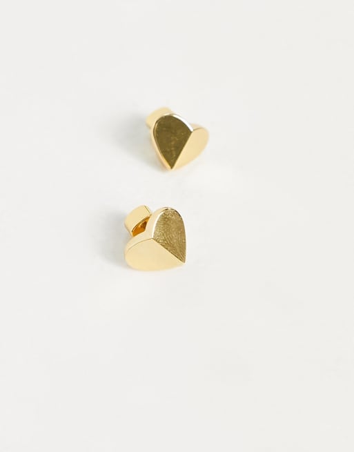 Kate Spade small heart stud earrings in gold plate, 3 of 4