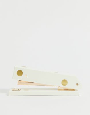 Kate Spade stapler in gold dot-Cream