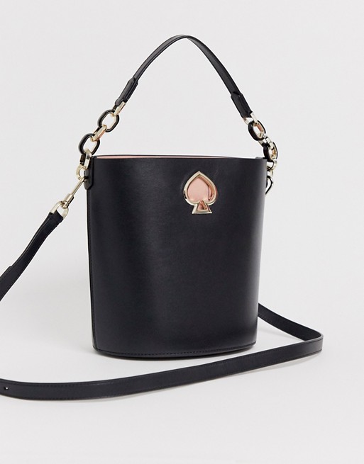 Kate Spade Suzy black leather bucket bag with chain handle | ASOS