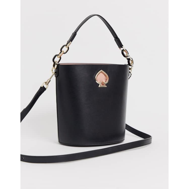 Kate Spade Suzy black leather bucket bag with chain handle | ASOS