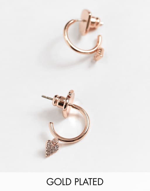 Kate spade rose gold hoop outlet earrings