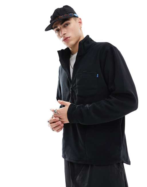 Kavu Bay Ridge pullover half zip fleece in black