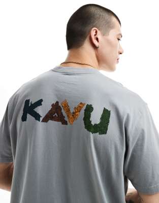 KAVU Kavu botanical logo front t-shirt in grey