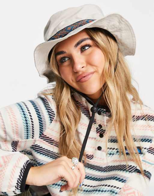 Kavu - Bucket hat met koord in crème