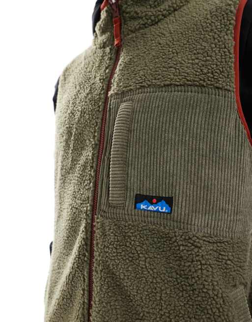 Kavu – Cooper – Trägertop aus Sherpa-Fleece in Khaki, 3 von 4