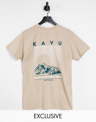 Homme Kavu - Exclusivité  - T-shirt avec imprimé paysage au dos - Beige