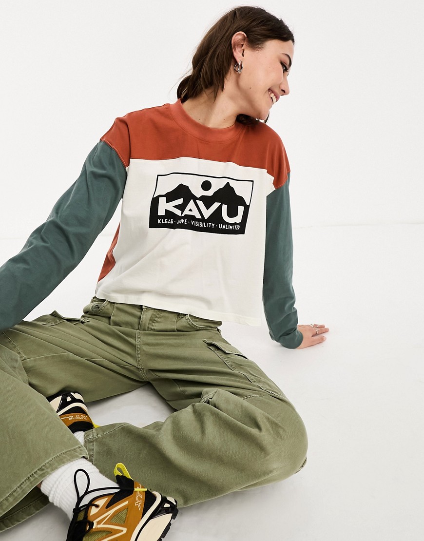 Kavu francis cropped t-shirt in green