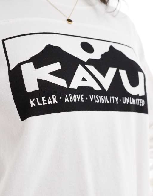Kavu Francis long sleeve logo t-shirt in white , 4 of 4