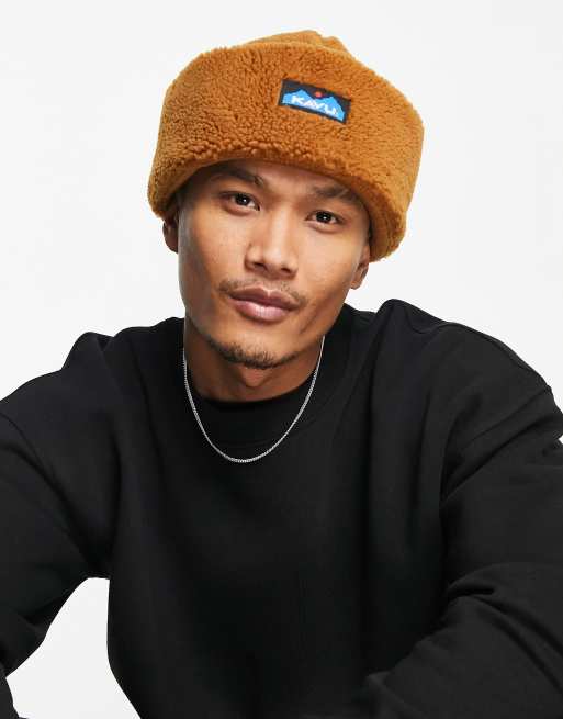 Kavu Fur Ball borg beanie in tan