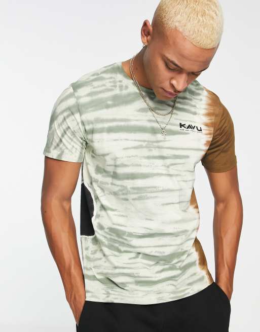 Kavu Klear Above back print t-shirt in green tie-dye | ASOS