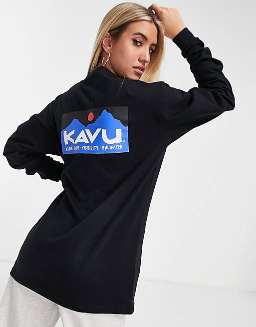  Kavu Klear above long sleeve t-shirt in black 