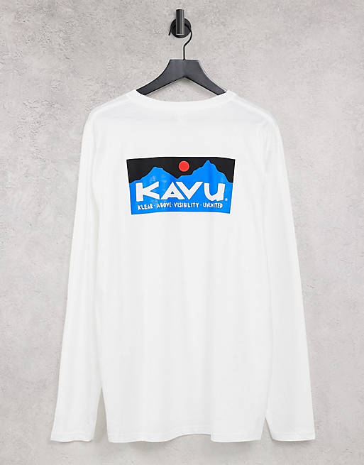 Kavu Klear Above print long sleeve t-shirt in white