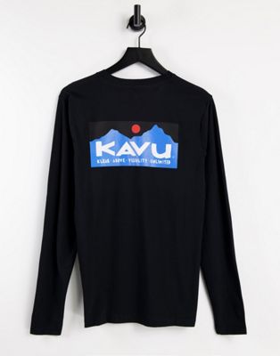 Homme Kavu - Klear Above - T-shirt imprimé au dos à manches longues - Noir
