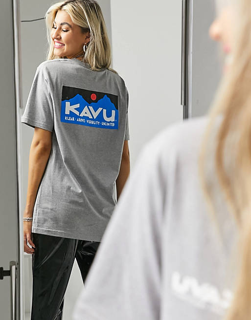 Kavu Klear back print t-shirt in grey