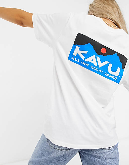 Kavu Klear back print t-shirt in white