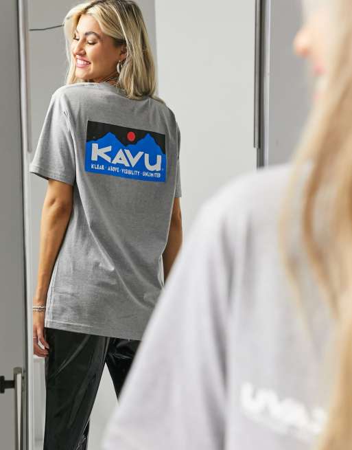 Kavu – Klear – Szary T-shirt z nadrukiem na plecach