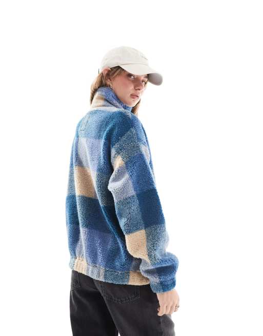 Kavu – Loven – Blå, rutig jacka i fleece med dragkedja , 3 av 4