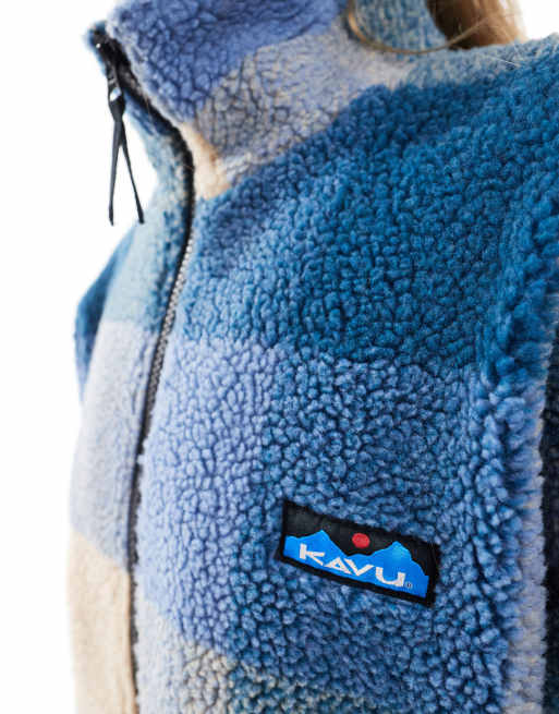 Kavu - Loven - Giacca in pile blu a quadri con zip , 2 di 4