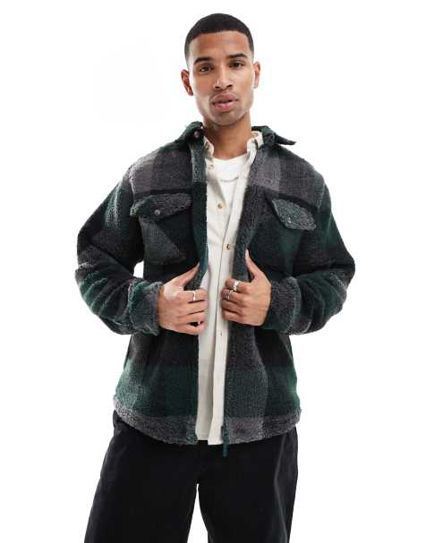 Kavu McCord Creek check zip shacket in black - view 1