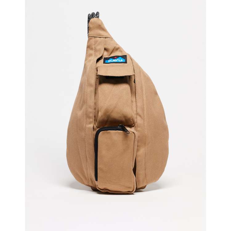 Kavu mini one shoulder rope bag in tan ASOS